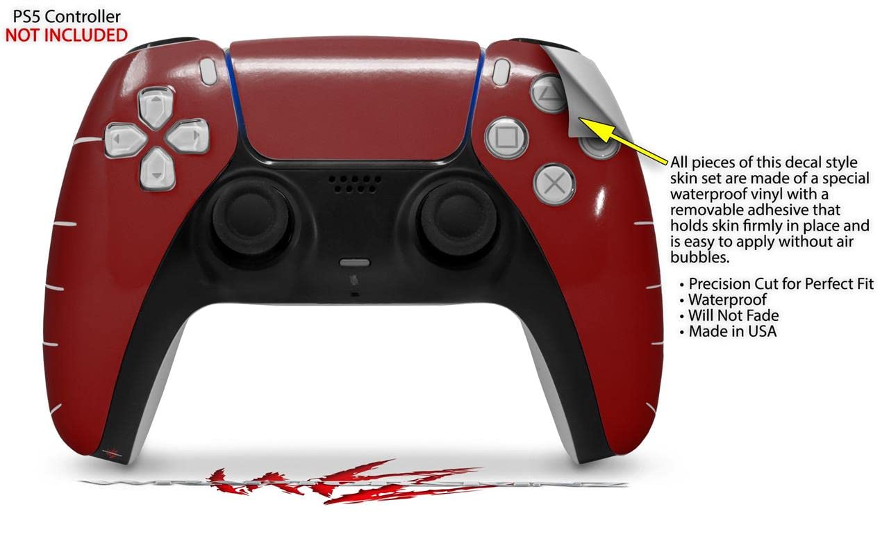 WraptorSkinz Skin Wrap compatible with Sony PS5 DualSense Controller Solids Collection Red Dark (CONTROLLER NOT INCLUDED)