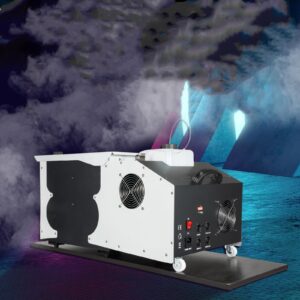 1500W Low Lying Smoke Fog Machine DJ Stage Remote Fogger Dry Ice Effect DMX512 Floor Smoke Machine for Club Stage Wedding Theater Black