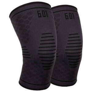 ergodyne proflex 601 knee compression sleeve support for men and women black, large