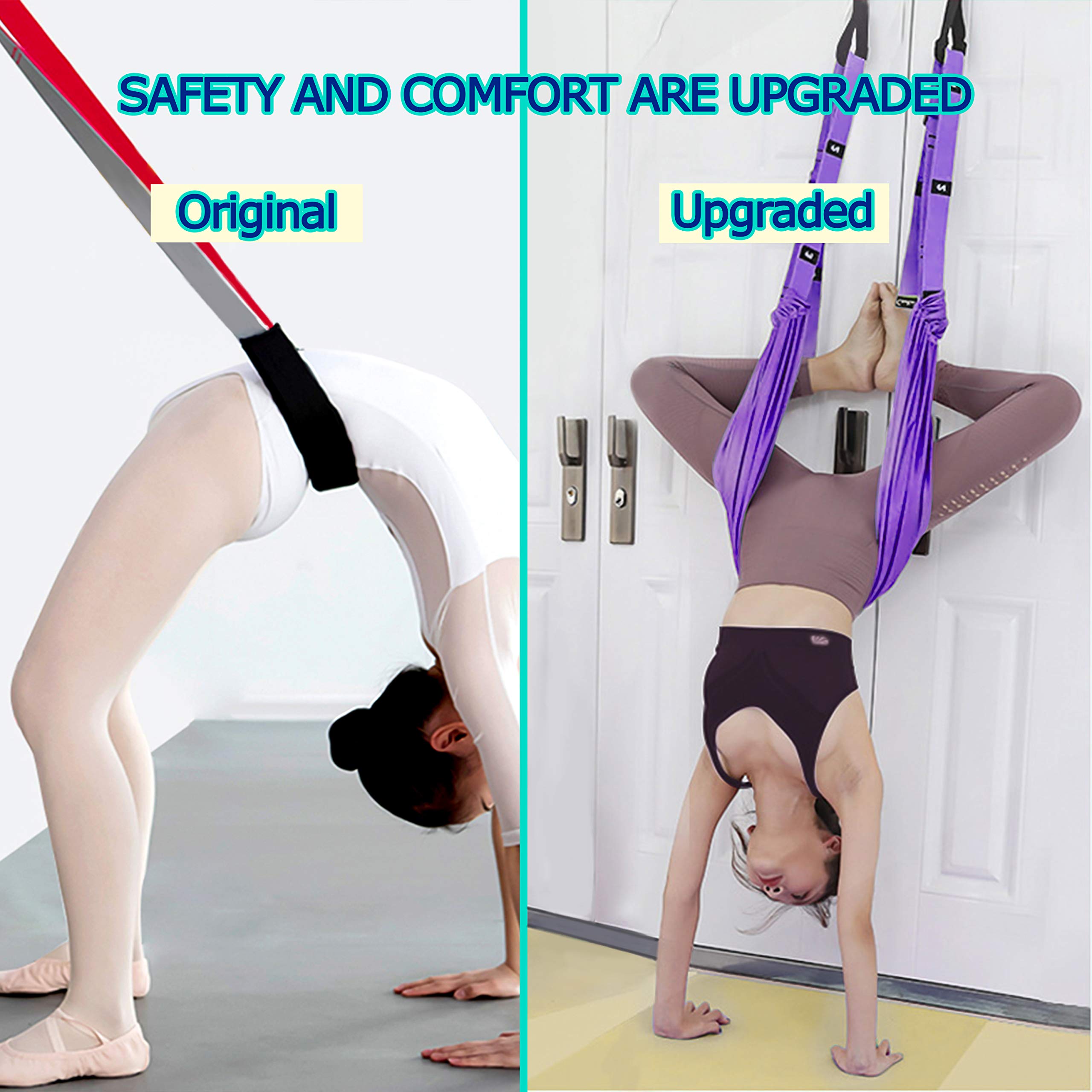 Adjustable Leg Stretching Strap, Yoga Fitness Flexibility Door Stretcher Strap/Back Bend Assist Trainer, Yoga Swing for Aerial Yoga Ballet Cheer Gymnastics Taekwondo Dancers