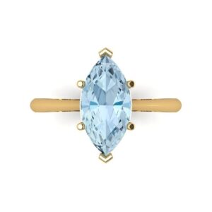 clara pucci 2.50 ct marquise cut solitaire natural aquamarine engagement bridal promise anniversary ring 18k yellow gold size 3.5