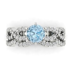 1.50 ct Cushion Cut Solitaire Natural London Blue Topaz Art Deco Statement Wedding Classic Ring 18K Yellow Solid Gold