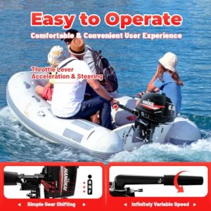 Outboard Motor 6 HP Outboard Motor Boat Engine 2 Stroke Heavy Duty Outboard Motor Fishing Boat Engine with Water Cooling System 102CC 4400W (2 Stroke 6ph)