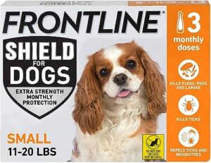 frontline shield flea & tick treatment for small dogs 11-20 lbs., count of 3