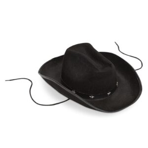 Zodaca Black Cowboy Hat for Men with Silver Star Studs (One Size)