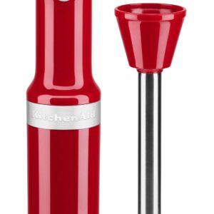 KitchenAid Cordless Variable Speed Hand Blender with Chopper and Whisk Attachment - KHBBV83, Empire Red, 1 Liter