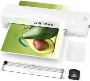 crenova a4 laminator machine 9 inch thermal laminator with paper cutter corner rounder 10 laminating sheets 4 in 1 desktop hot cold laminating machine easy take for office school business use