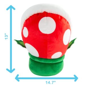 Club Mocchi- Mocchi- Nintendo Super Mario Plush - Piranha Plant Plushie - Collectible Squishy Plushies - 15 Inch, Red