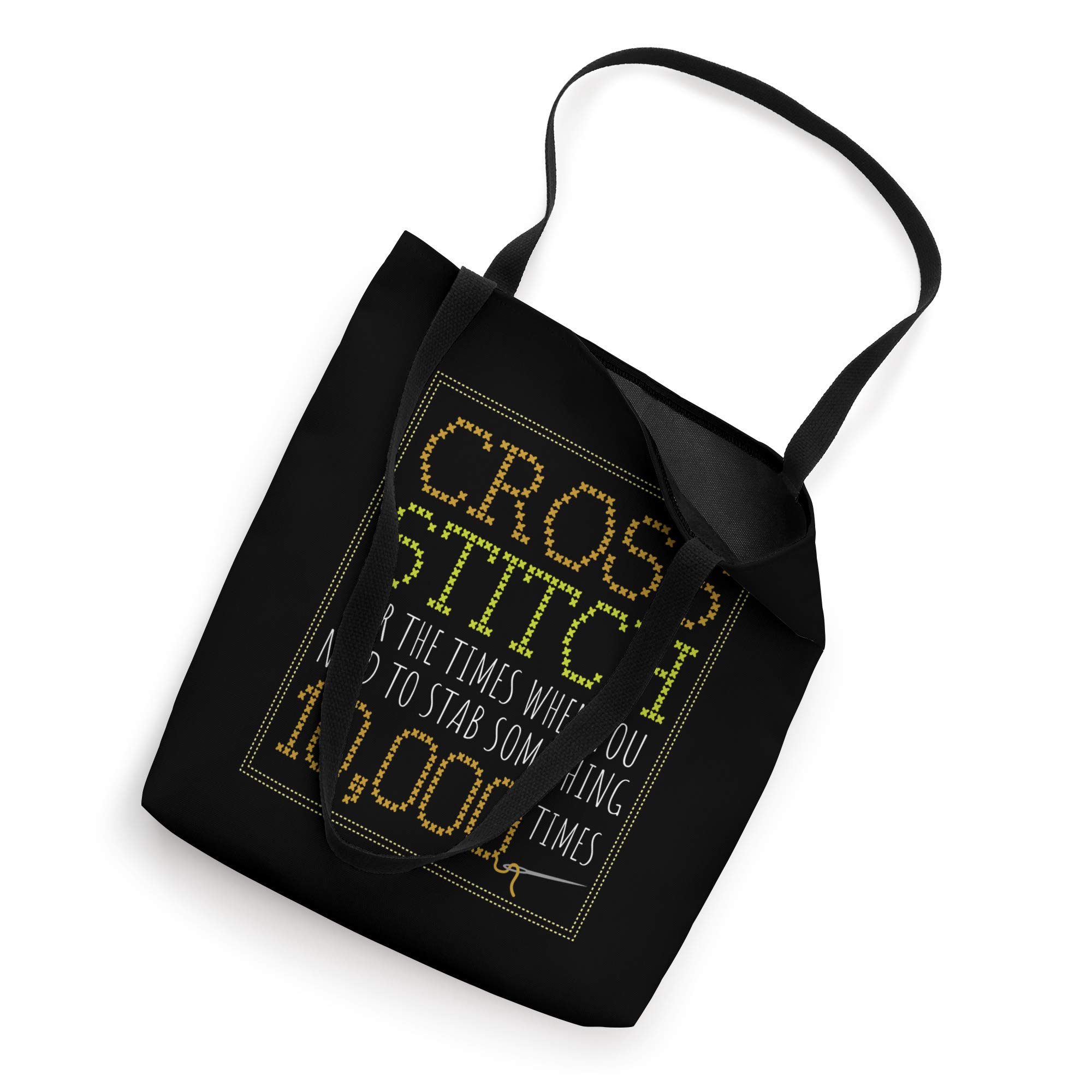 Cross Stitch Humor Needlepoint Funny Crafty Mom Quote Gift Tote Bag