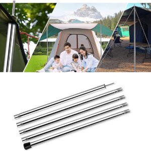 KOMCLUB Tent Poles Adjustable Tarp Poles Heavy Duty Stainless Steel Camping Poles Lightweight 78" Collapsible Canopy Pole for Tarp Telescoping Tent Poles for Awning Hiking Tarp Shelter Set of 2