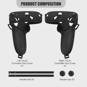 Eyglo Touch Controller Grip Cover & Adjustable Knuckle Strap for Oculus Quest 2 Anti Slip Anti-Throw Handle Protective Covers Oculus Quest 2 Controller Accessories