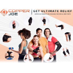 Copper Joe Full Leg Compression Sleeve - Ultimate Copper Infused, Support for Knee, Thigh, Calf, Arthritis, Running and Basketball. Single Leg Pant For Men & Women (Small)