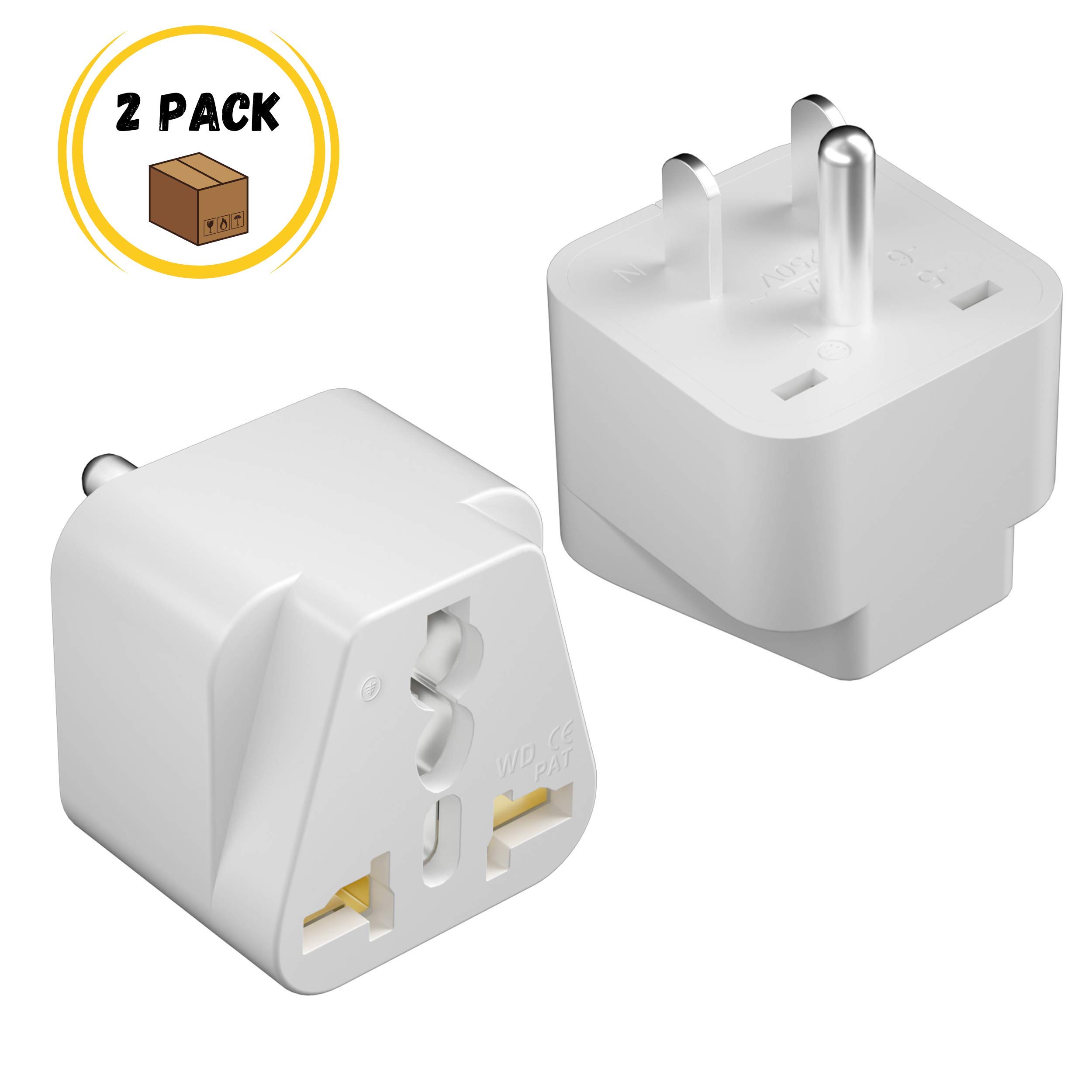 Bates- European Plug Adapter, 2 pc, Travel Adapter, US to Europe Plug Adapter, EU Adapter, Electrical Adapters, Converter Plug