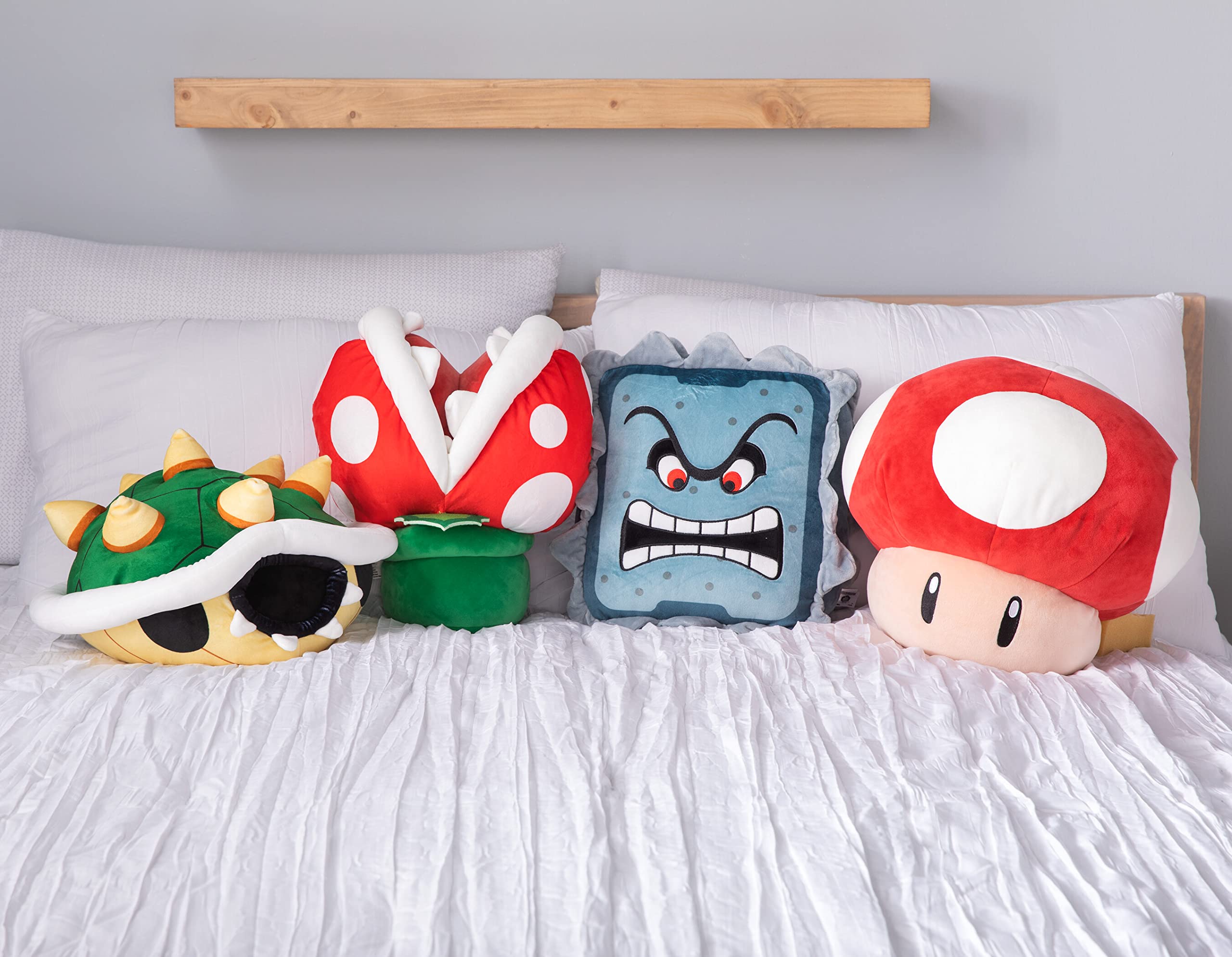 Club Mocchi- Mocchi- Nintendo Super Mario Plush - Piranha Plant Plushie - Collectible Squishy Plushies - 15 Inch, Red