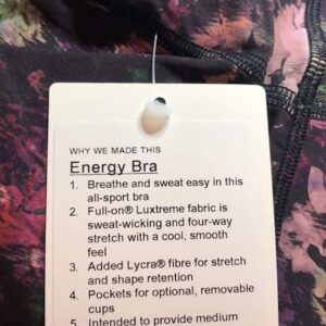 lululemon ENERGY BRA - FOIS (6) Multicoloured