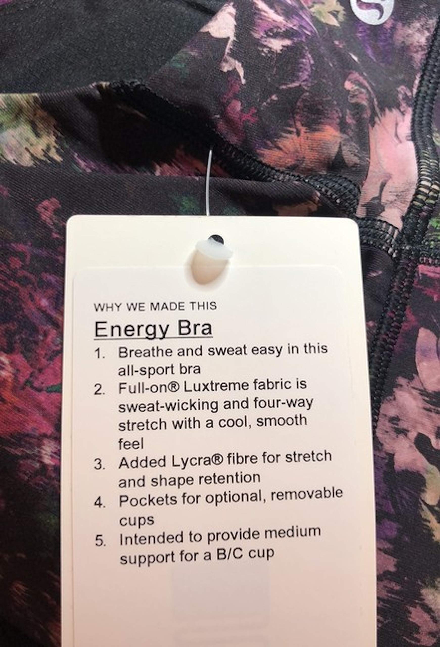 lululemon ENERGY BRA - FOIS (6) Multicoloured