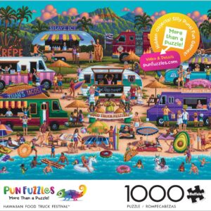 Buffalo Games - Pun Fuzzles - Hawaiian Food Truck Festival - 1000 Piece Jigsaw Puzzle