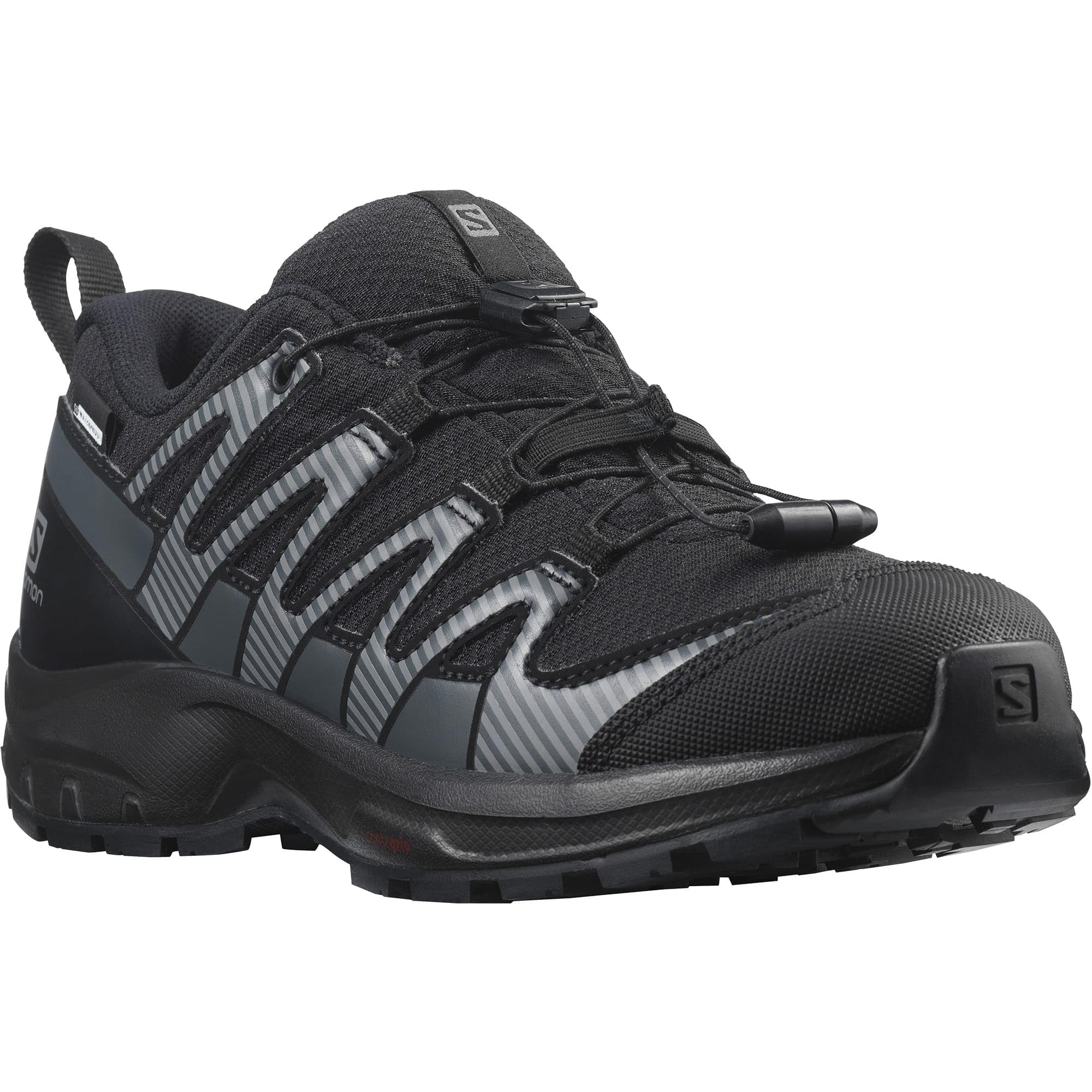 Salomon Junior XA PRO V8 CLIMASALOMON™ WATERPROOF Outdoor Shoes for Kids, Black / Black / Ebony, 1