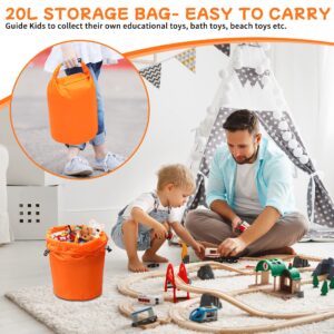 R2Depot Waterproof Dry Bag, 5L/10L/20L/40L/70L Dry Storage Bag for Kayaking, Gym, Hiking, Swimming (Orange, 20L)