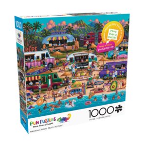 Buffalo Games - Pun Fuzzles - Hawaiian Food Truck Festival - 1000 Piece Jigsaw Puzzle