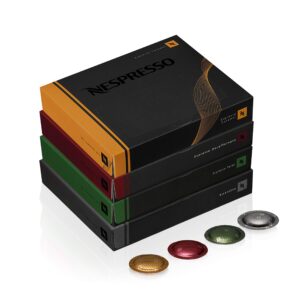 nespresso professional coffee capsules, coffee variety pack, medium & dark roast, 200-count coffee capsules