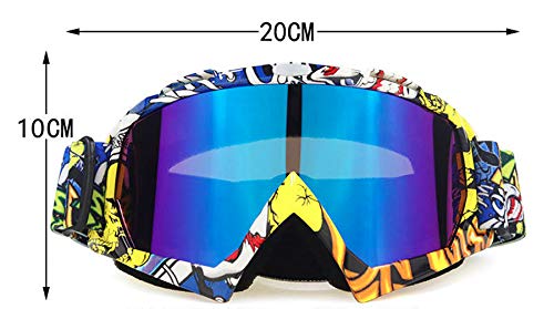 DPLUS Motorcycle Goggles Cycling Goggles Dirt Bike ATV Goggles Anti-UV Adjustable Riding Offroad Protective Combat Tactical Military Goggles for Men Women (White)