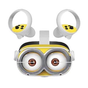 Cute Stickers Skin for Oculus Quest 2,VR Headsets and Controllers Sticker Protective Decal Accessories(Yellow)