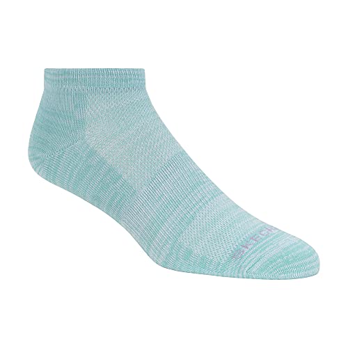 Skechers womens 5 Pack Low Cut Socks, Pink/Aqua Sky, 9 11 US