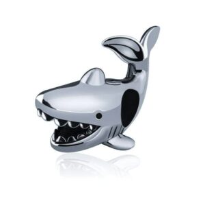 bolenvi great white shark 925 sterling silver charm bead for pandora & similar charm bracelets or necklaces