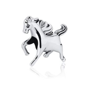 bolenvi mustang horse farm 925 sterling silver charm bead for pandora & similar charm bracelets or necklaces