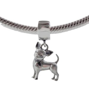 chihuahua mexican dog 925 sterling silver dangle pendant x charm bead for pandora & similar charm bracelets or necklaces