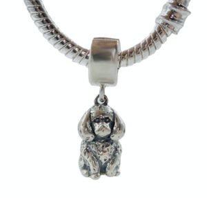 bolenvi poodle miniature toy dog 925 sterling silver dangle pendant x charm bead for pandora & similar charm bracelets or necklaces