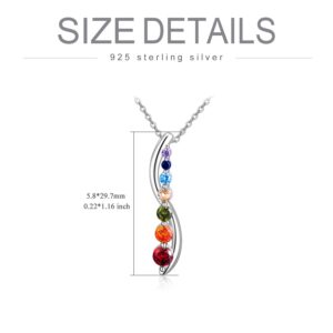 MISTBEE 925 Sterling Silver Chakra Necklace Yoga Pendant Chakra Necklaces Healing Crystals Pendant Jewelry Gifts for Women