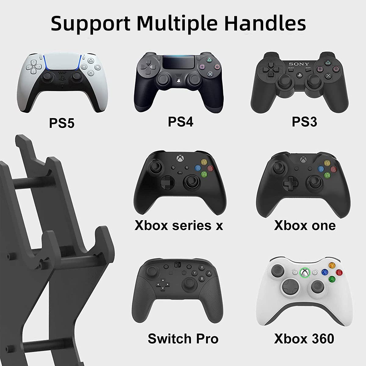 DOYO Controller Holder, Game Controller & Headset Stand Rack for Xbox one, PS4, PS5, Xbox Series X/S, NS, PC, Headset, Aluminum Metal Headset Mount Universal Organizer for Gaming Accessories