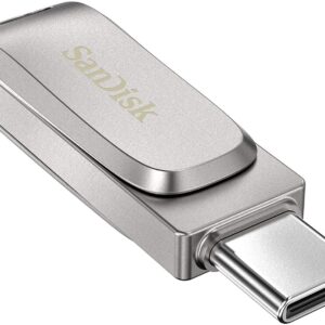 SanDisk 64GB Flash Drive (Bulk 2 Pack) Ultra Dual Drive Luxe USB Type-C for Smartphones, Tablets, and Computers - High Speed USB 3.1 (SDDDC4-064G-G46) Bundle with (1) Everything But Stromboli Lanyard