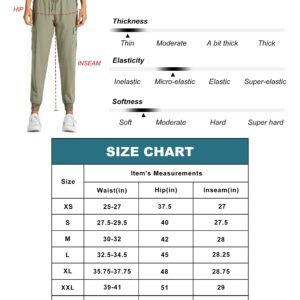 Libin Women's Cargo Joggers Lightweight Quick Dry Hiking Pants Athletic Workout Lounge Casual Outdoor, Steel Gray S