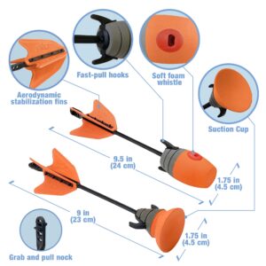 Zing Air Hunterz Z-Curve Bow Pack, 1 Green Bow, 4 Orange Zonic Whistle Arrows, 2 Orange Suction Cup Arrows and 1 Bungee, Shoots Arrows Up to 200 Feet