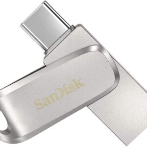 SanDisk 64GB Flash Drive (Bulk 2 Pack) Ultra Dual Drive Luxe USB Type-C for Smartphones, Tablets, and Computers - High Speed USB 3.1 (SDDDC4-064G-G46) Bundle with (1) Everything But Stromboli Lanyard