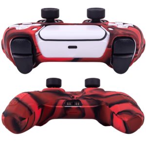 Grip Cover for PS5 Controller, CHIN FAI Anti-Slip Silicone Skin Protective Cover Case for PlayStation 5 Wireless Controller with 6 Thumb Grip Caps (Camouflage 2 PCS)