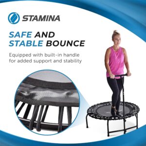 JumpSport Compact Round Lightweight 22 Pound Stable Bounce Home and Gym Fitness Indoor Mini Rebounder Trampoline for Adults, Black