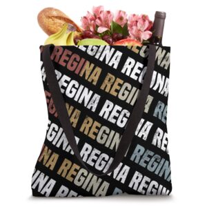 Vintage First Name Pattern Retro Forename Gift for Regina Tote Bag