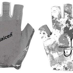 Codaicen Fingerless Fishing Gloves Fishing Gloves for Men or Women - UV Sun Protection UPF 50+ SPF - Rowing, Paddling, Kayaking, Golf (X-Large White)