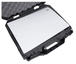 case club compact hard carry case - fits gen 1 playstation 5 (ps5) - impact resistant - lockable - laser cut foam - made in usa