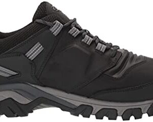 KEEN Men's Ridge Flex Low Height Waterproof Hiking Boots, Black/Magnet, 9