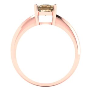 Clara Pucci 1.50ct Cushion Cut Solitaire Champagne Simulated Diamond 4 Prong Engagement Bridal Anniversary Ring 18K Rose Gold 3.5