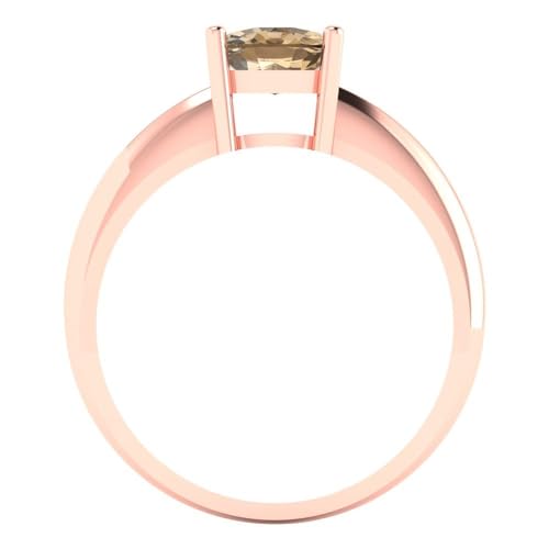 Clara Pucci 1.50ct Cushion Cut Solitaire Champagne Simulated Diamond 4 Prong Engagement Bridal Anniversary Ring 18K Rose Gold 3.5