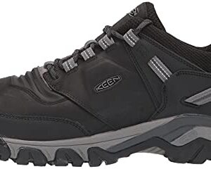 KEEN Men's Ridge Flex Low Height Waterproof Hiking Boots, Black/Magnet, 9