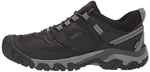 KEEN Men's Ridge Flex Low Height Waterproof Hiking Boots, Black/Magnet, 9