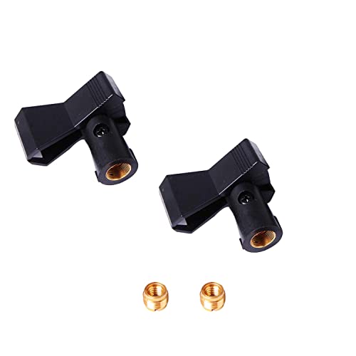 2 Pack Universal Adjustable Wireless Microphone Clip Holder With Adapter