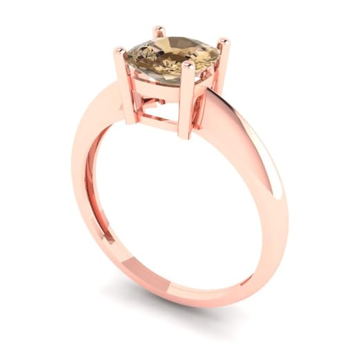 Clara Pucci 1.50ct Cushion Cut Solitaire Champagne Simulated Diamond 4 Prong Engagement Bridal Anniversary Ring 18K Rose Gold 3.5